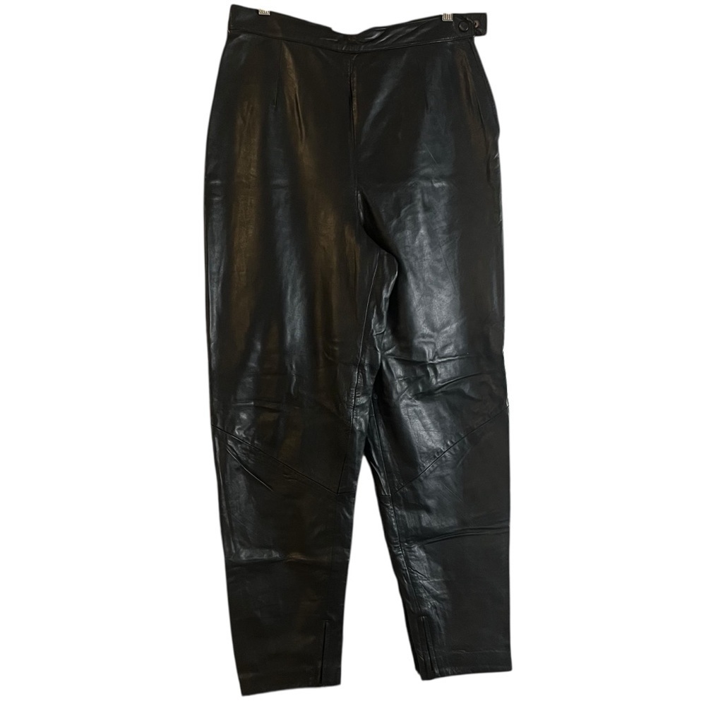 Cedars Vintage Y2K Black 100% Leather Tapered Leg High Waist Pants Sz 14